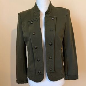 Tommy Hilfiger Double Breasted Brass Buttons Dark Green Military Style Jacket M